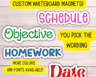 Custom text Classroom magnet Custom Magnet for whiteboard teacher school subject personalized magnetic white board blackboard back to school