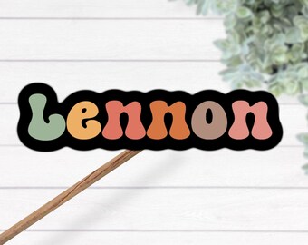 Retro Name sticker, Personalized name stickers, Custom Name, water bottle stickers, laptop decal, kids name sticker, kids stickers, gift