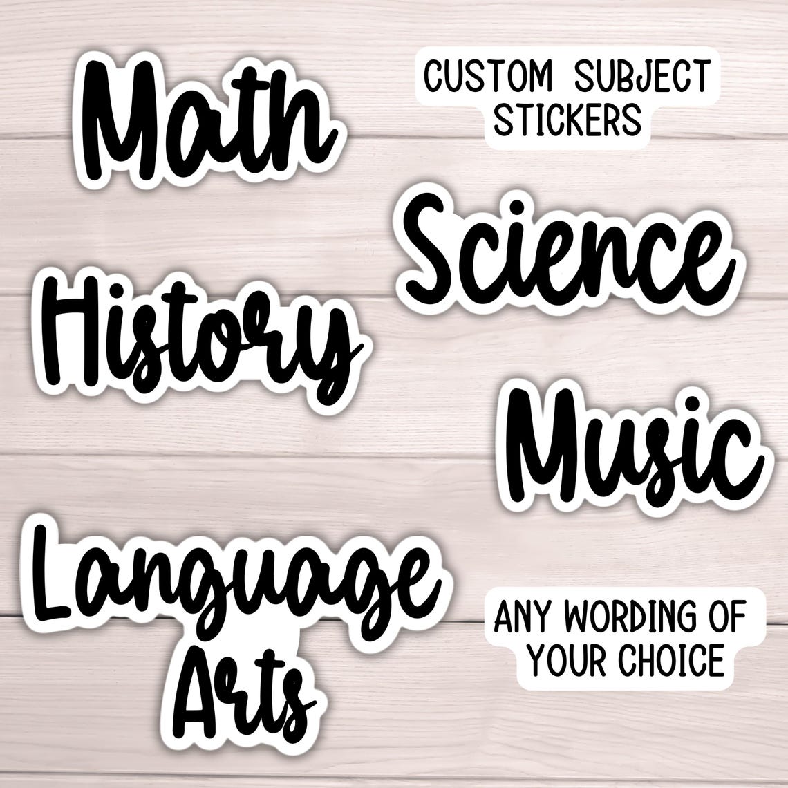 Custom School Subject Label Stickers Notebook Student School Books Back ...