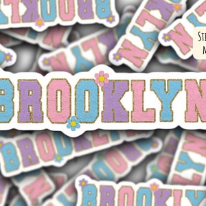 Chenille letters, Varsity name sticker, Personalized name stickers, Custom Name Stickers, Preppy name, kids name stickers, Water bottle name