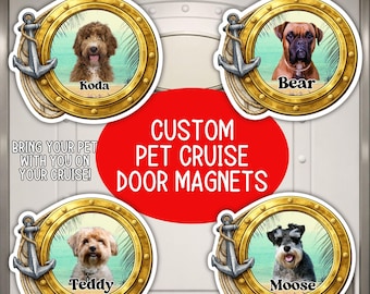 Custom Pet Cruise Door Magnet: Personalized Porthole Photo Decoration