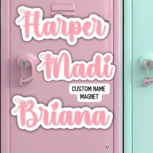 Coquette ribbon bow name Custom name Magnet personalized magnet cruise door magnet fridge magnet kids name magnet decor School locker magnet
