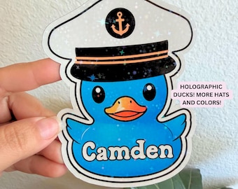 Personalized Holographic Duck Magnet: Cruise Stateroom Door Decoration, Vacation Name Magnet