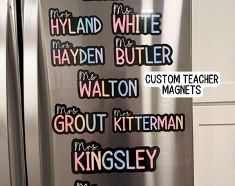 Personalized Teacher Name Magnet: Rainbow Classroom Decor