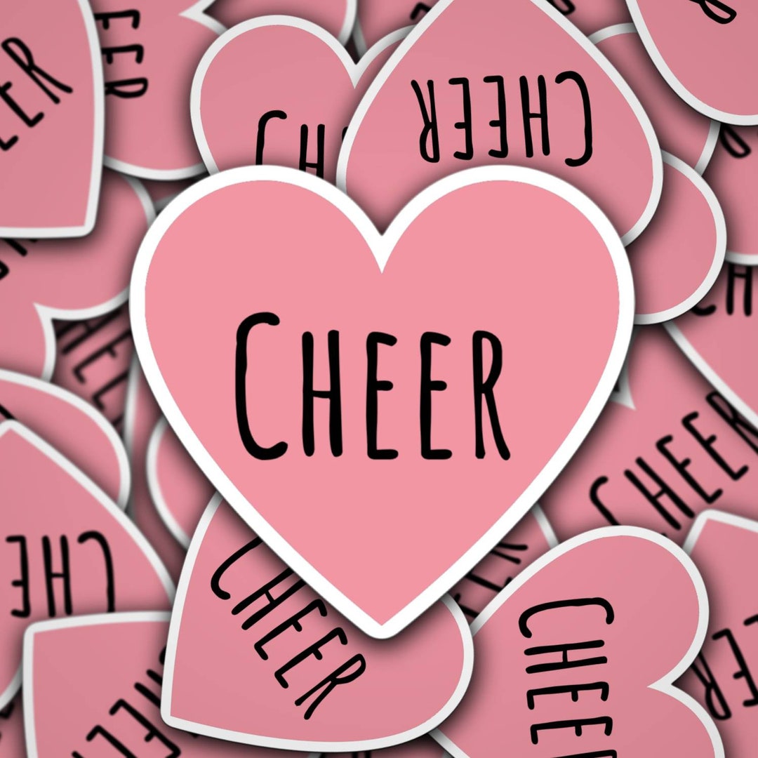 Cheer Heart Sticker Love Cheer Sticker Cheer Etsy