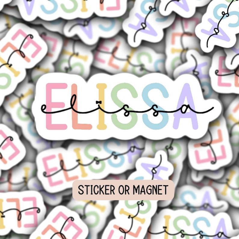 Custom Name Sticker Personalized Custom Name Stickers Name Magnet Water ...