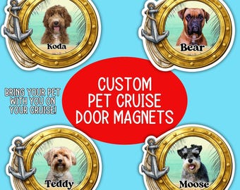 Pet Porthole photo magnet Personalized State Magnet Cruise Door Decoration Custom  Magnet Family vacation