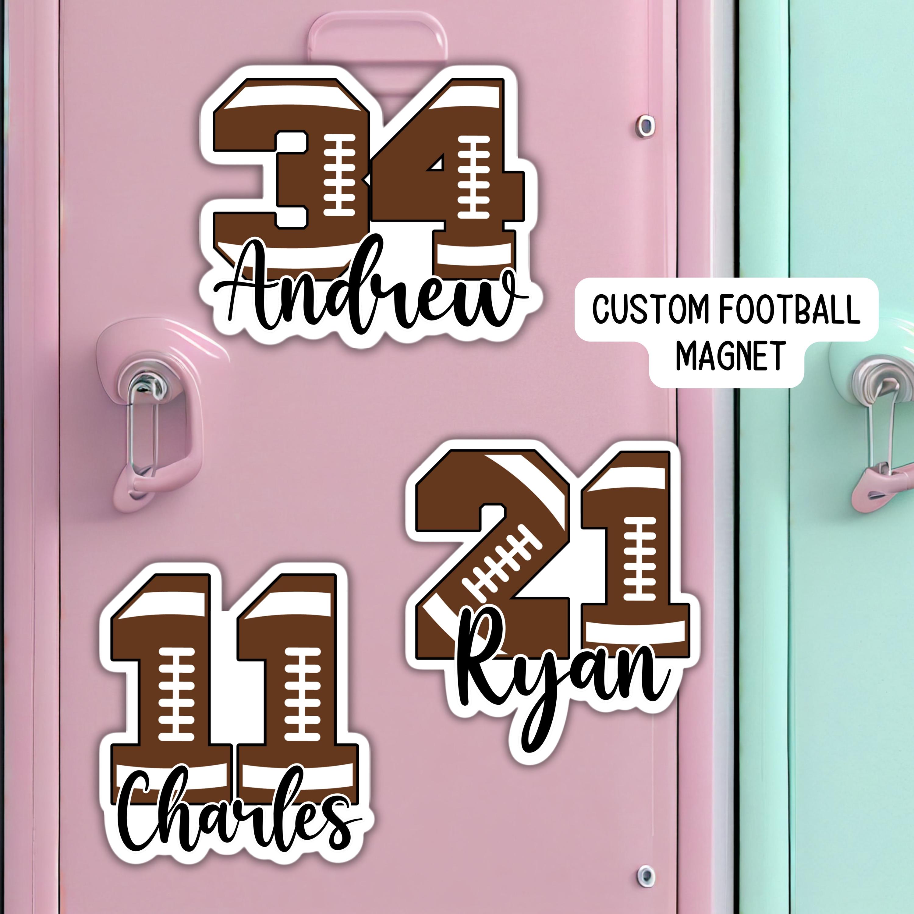Custom Football number name magnet football ball team gift football team name personalized sports locker magnet school locker decoration