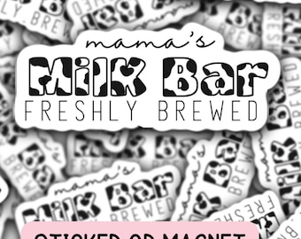 Breastfeeding gift, Moms milk bar, cow print font,  Breastfeeding stickers, breastmilk sticker, breast pump, magnet, liquid gold, mama gift