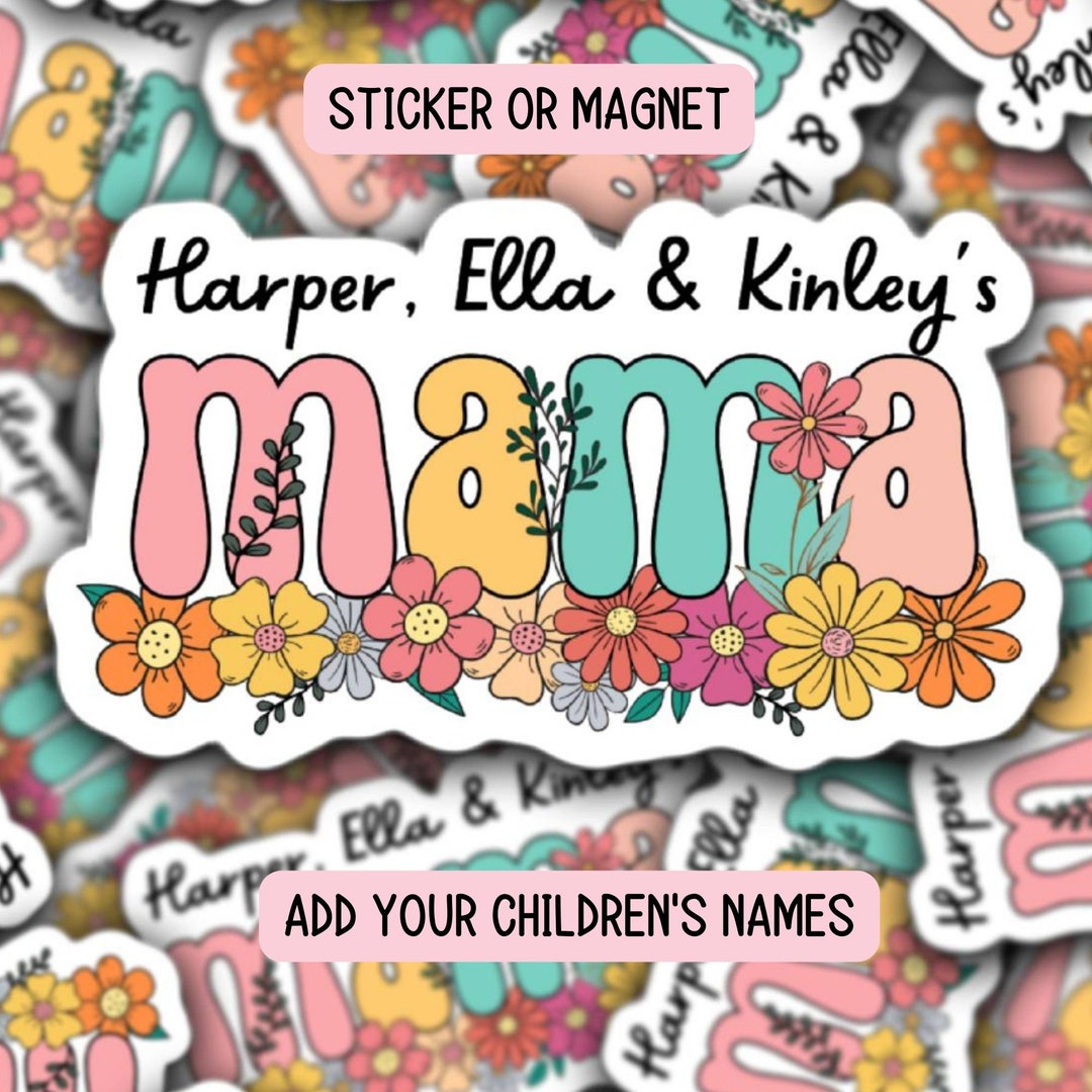 Personalized Mama Sticker Name Sticker Kids Sticker Mom Sticker Kids ...