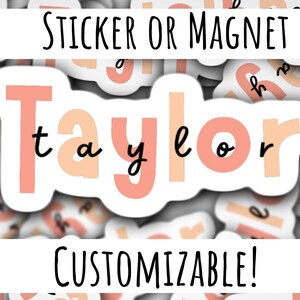 Personalized name stickers, Custom Name Stickers, aesthetic stickers, laptop decal, best friend gift, cute tumbler sticker, kids stickers