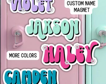 Custom name Magnet retro font personalized magnet locker fridge cruise ship door kids magnet locker decor School locker accessories gift