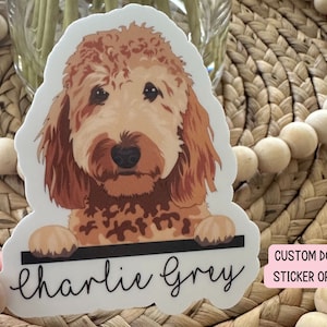 Golden Doodle Sticker, Pet name sticker, Doodle sticker, Goldendoodle Sticker, Custom pet sticker, Dog food sticker Doodle mom, dog mom gift