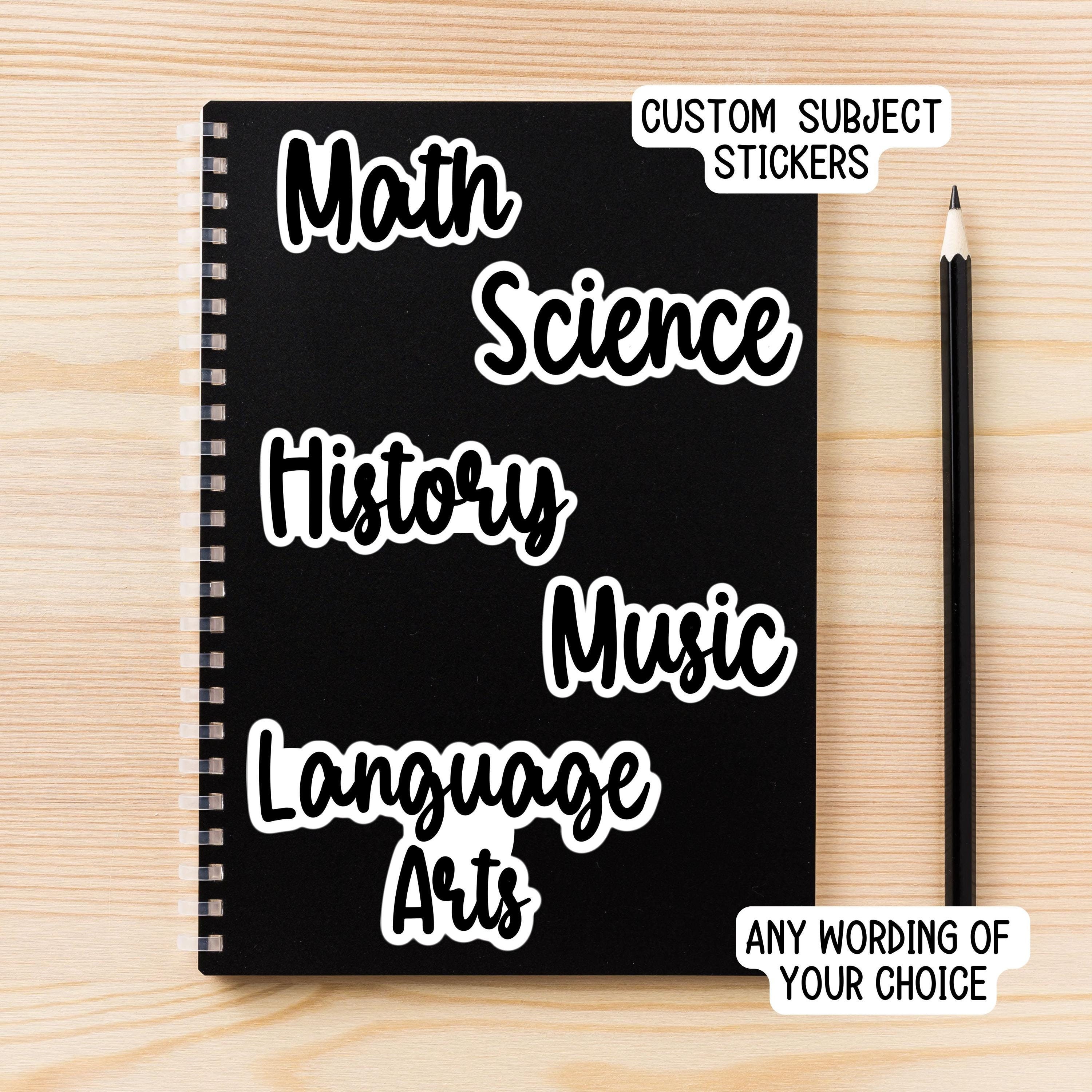 Subject Label Sticker Homework Custom School Subject Label Stickers Notebook Student School Books Back ...