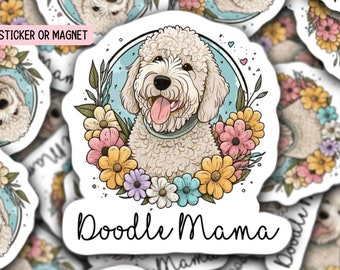 White Doodle Sticker Golden Doodle Goldendoodle Sticker Labradoodle Sticker Bernedoodle Sticker Doodle mom Dog lover gift water bottle