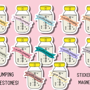 Pumping milestones Sticker Breastfeeding milestone Nursing mama Lactation Water bottle gift Pumping mom Exclusive pumper Liquid gold Magnet