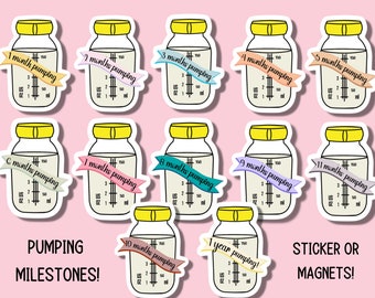 Pumping milestones Sticker Breastfeeding milestone Nursing mama Lactation Water bottle gift Pumping mom Exclusive pumper Liquid gold Magnet