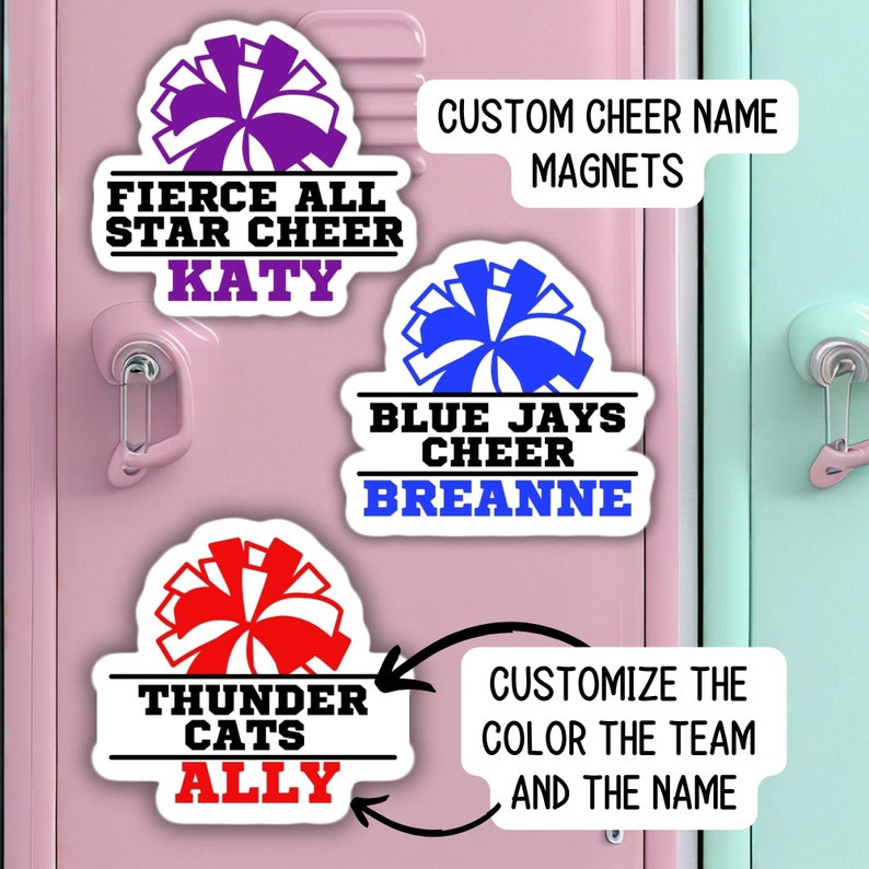 Cheer Team Magnet Cheerleader Custom Personalized School Locker Magnet ...