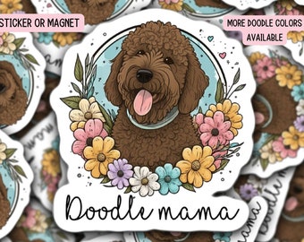 Doodle Sticker Brown Doodle Goldendoodle Sticker Labradoodle Sticker Bernedoodle Sticker Doodle mom Dog mom Dog lover gift water bottle Pet