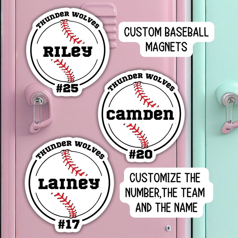 Custom Baseball Magnet Baseball Team Gifts Baseball Team Name ...