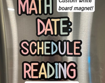 Classroom magnet Custom Magnet for whiteboard teacher school subject personalized magnetic white board blackboard back to school words