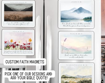 Custom bible verse polaroid magnet personalized faith magnet scripture quote photo magnet Christian gift refrigerator magnet religious decor