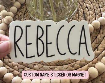 Custom Name Stickers Minimalist name sticker name magnet water bottle name sticker laptop decal best friend gift kids name font gift