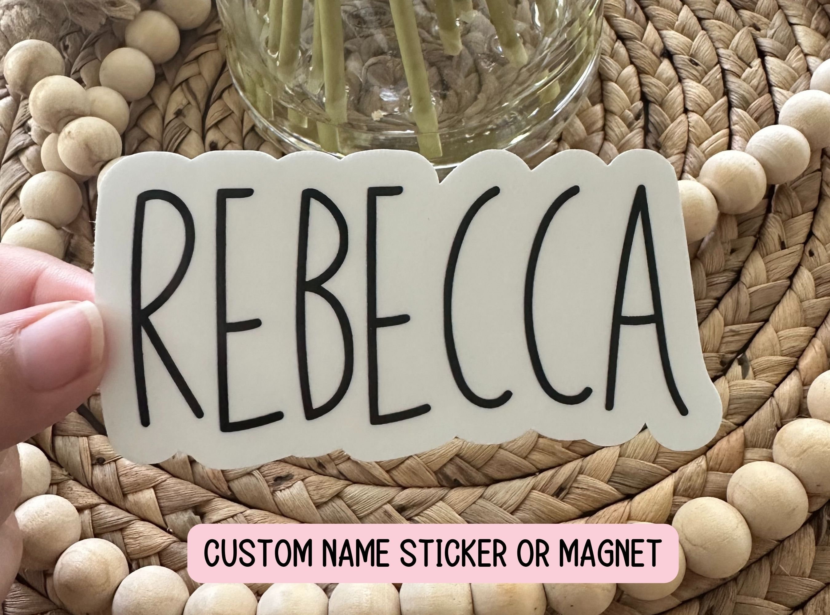 Signature Name Sticker Custom Name Stickers Minimalist Name Sticker Name Magnet Water Bottle ...
