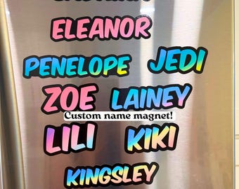 Custom Name Magnet: Personalized Locker Decor Fridge Magnet gradient color
