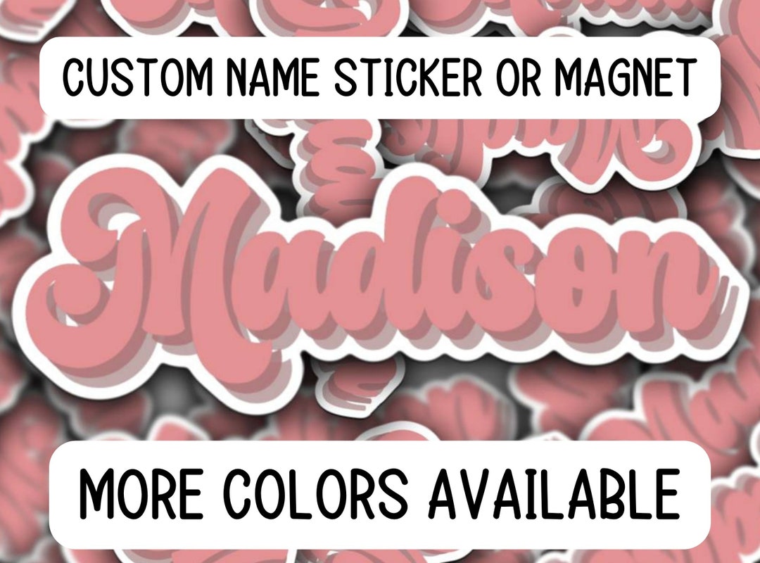 Custom Sticker, Custom Retro Name Sticker, Personalized Sticker, Custom