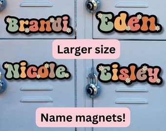 School locker magnet Custom name Magnet personalized magnet name magnet locker magnet fridge magnet kids name magnet locker decor Retro
