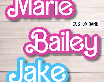 Custom girl name sticker Kids Name sticker Personalized name Water bottle sticker Pink name Kids name sticker Magnet Tumbler cup pink name