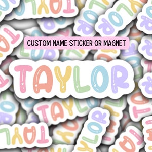 Custom name sticker Personalized Name Sticker Name magnet Water bottle sticker Tumbler cup stickers rainbow letters script name sticker gift