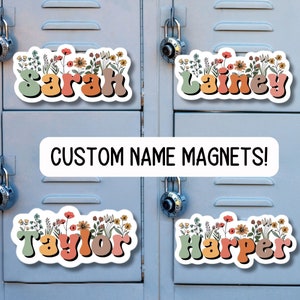 Locker name magnet, Custom name Magnet, personalized magnet, name magnet, locker magnet, fridge magnet, kids name magnet, locker decor,retro