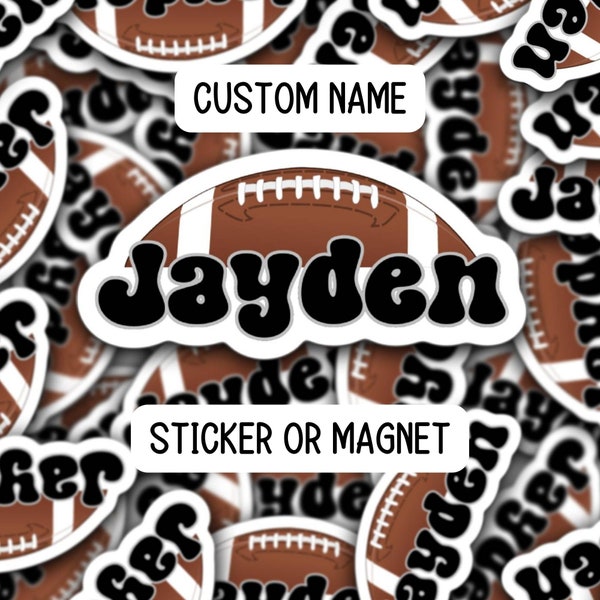 Custom name football sticker footballl team gifts football team names personalized football name locker magnet football magnet gift sports