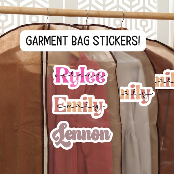 Garment bag name sticker, Personalized name sticker, Custom Name Stickers, Dancer stickers, Cheer stickers, Costume bag sticker, Competitive