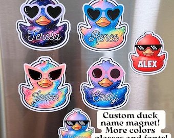 Personalized Duck Magnet, Sunglasses Cruise Cabin Decor, Name Stateroom decor