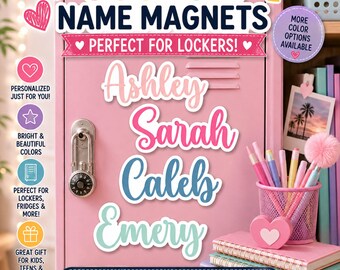 Custom Name Magnet, Personalized Locker Decor, Fridge Name magnet