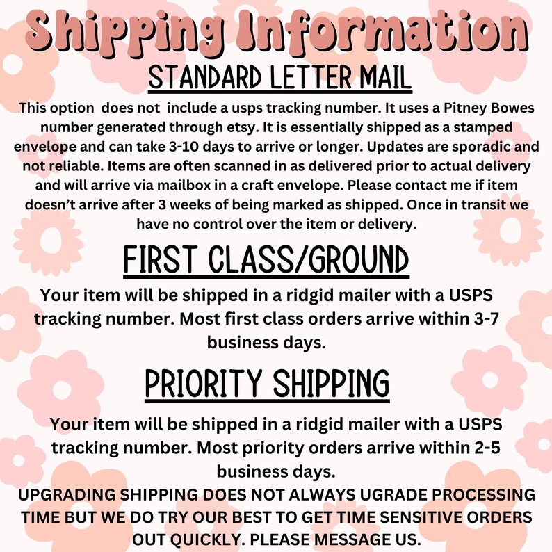 a poster with instructions for shipping information