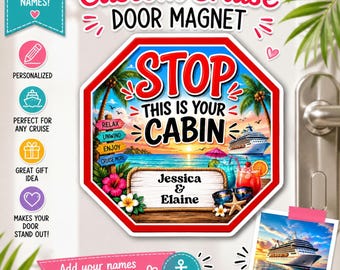 Custom Cruise Door Magnet: Personalized Family, Girls Trip Stateroom Decor