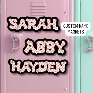 Imán del nombre del casillero Nombre personalizado Imán personalizado nombre del imán imán del casillero imán de la nevera imán de los niños nombre imán decoración del casillero retro