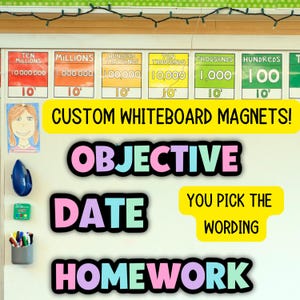 White Board teacher Classroom magnet Custom Magnet school subject personalized magnetic blackboard Elementary Jr Days of the Week Schedule