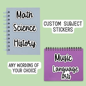 School Subject custom sticker Label Stickers Notebook subject School Books Back To School Personalized Subject Labels Math science history
