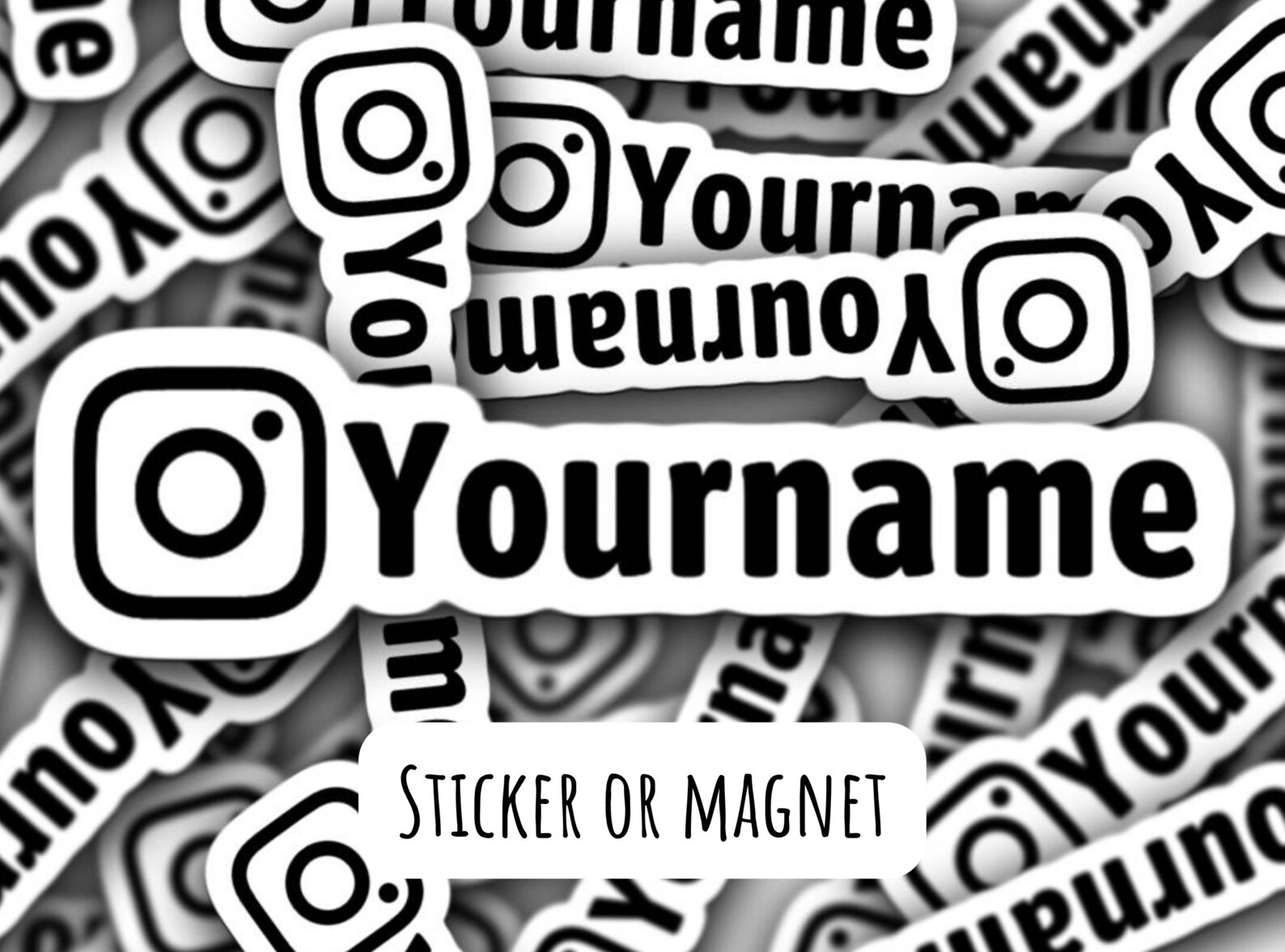 Instagram Name Sticker Social Media Sticker Instagram Etsy