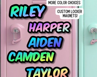School locker magnet Custom name Magnet personalized magnet name magnet locker magnet fridge magnet kids name magnet locker decor Retro