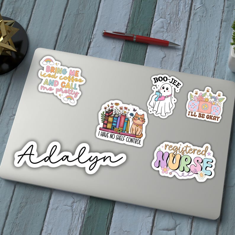 Custom Name Stickers Cursive Name Sticker Waterproof Name Decal Water ...