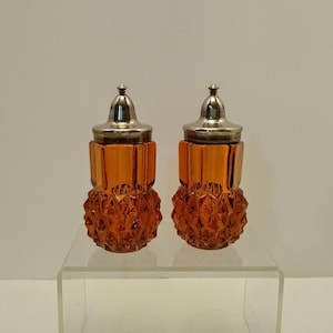 Indiana Glass diamond point pattern salt and pepper shaker set