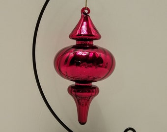 Red mercury glass finial style Christmas ornament