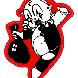 Adesivo de arte de palhaço assustador kewpie 2,5 x 3,5 à prova d'água