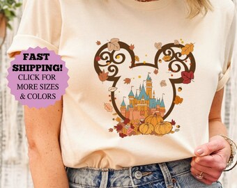 Disney Fall Mickey Ear T-Shirt, Fall Family Couple Tee, Disney Fall Castle Shirt, Minnie Autumn Sweatshirt, Disney Fall Party Hoodie
